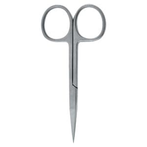 A pair of scissors on a white background.