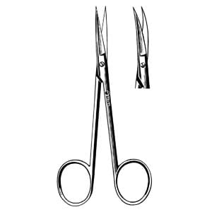 A pair of scissors on a white background.