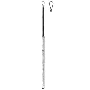 A black and white drawing of a tool with a handle.