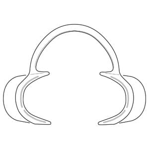 A drawing of a pair of headphones on a white background.