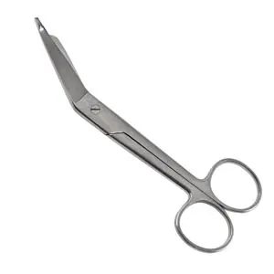 A pair of scissors on a white background.