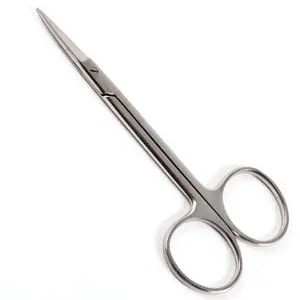 A pair of scissors on a white background.