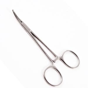 A pair of scissors on a white background.