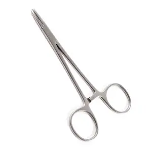 A pair of scissors on a white background.