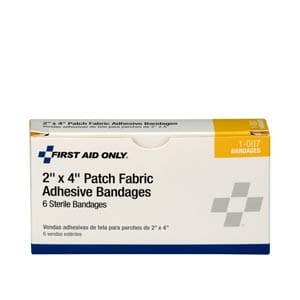 First aid only 2 x patch fabric adhesive bandages.