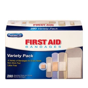 First aid bandages variety pack.