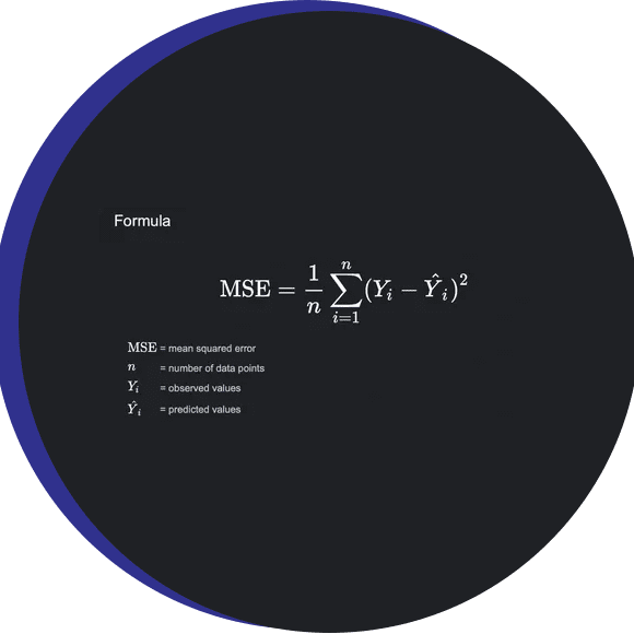 A black circle with some white numbers and an equation